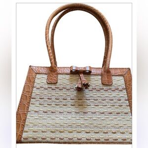 Liz Claiborne Elegant Tan and Cream Women's Handbag